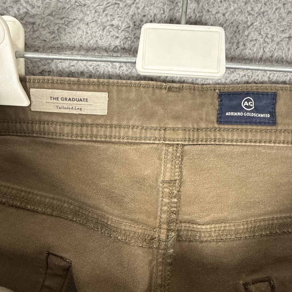 Adriano Goldschmied The Graduate Pants Mens 38x32 Olive Green Chino Stretch - Picture 2 of 8